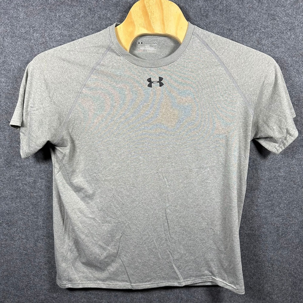Under Armour Mens Loose Fit Short Sleeve Training Shirt Gray Large